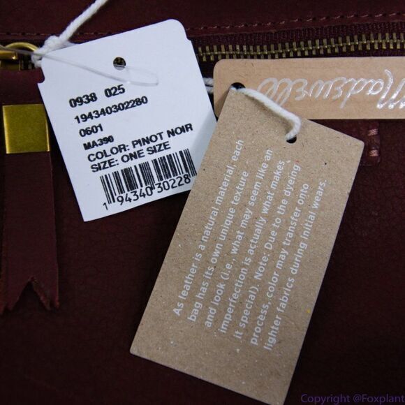 New Madewell The Carryall Tote, Color:‎ PINOT NOIR - Picture 11 of 15